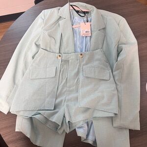 Missguided Mint Blazer SET